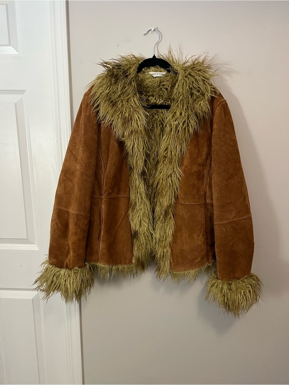 vintage Marvin Richards brown Genuine Leather suede Penny Lane jacket,XL